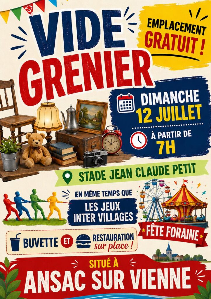 week end en fête avec animation , repas, fête foraine et feu d'artifice